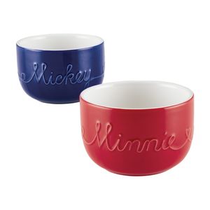 Set x 2 moldes de cerámica 6 y 9 cm. Colección Disney Home Bon Voyage. Azul y rojo