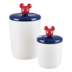 Set x 2 recipientes de cerámica con tapa hermética para almacenamiento. Colección Disney Home Bon Voyage