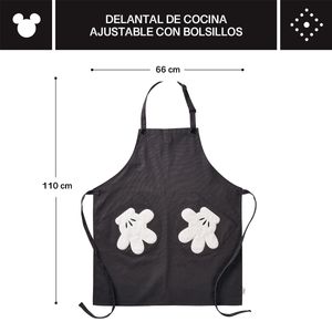 Delantal ajustable con bolsillos. Colección Disney Home Monochrome. Farberware