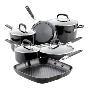 Batería 10Pzs, anodizado duro antiadherente, Negro Onyx KitchenAid.